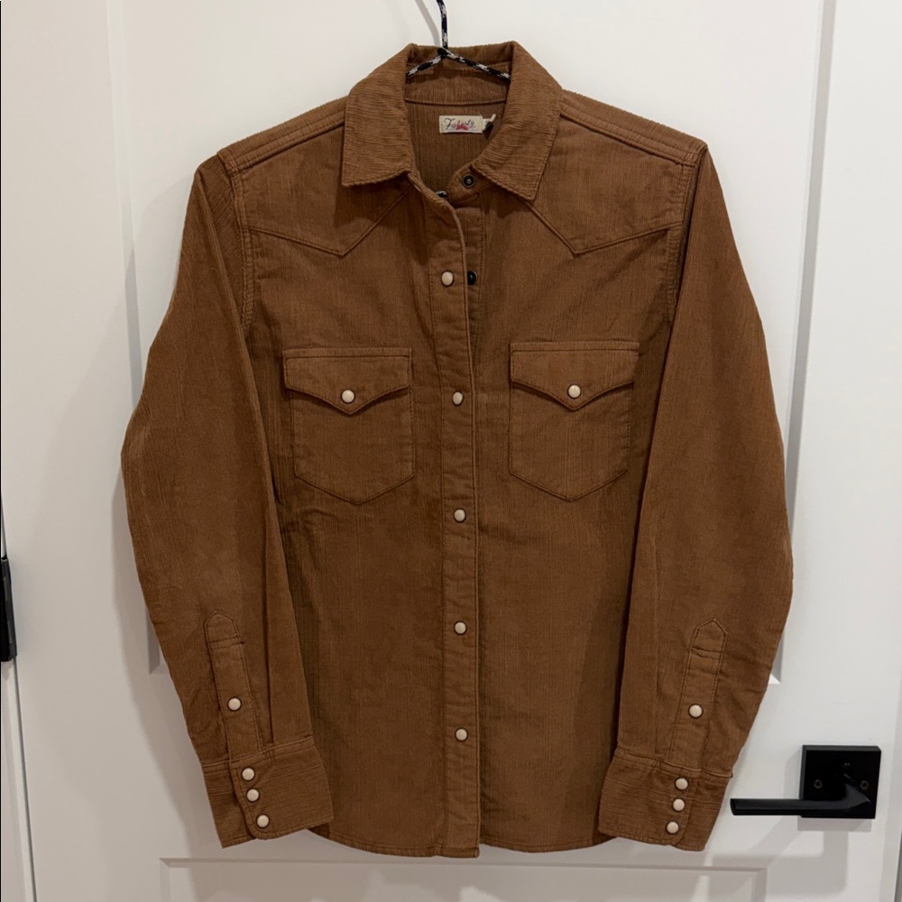 Faherty corduroy snap western shirt
